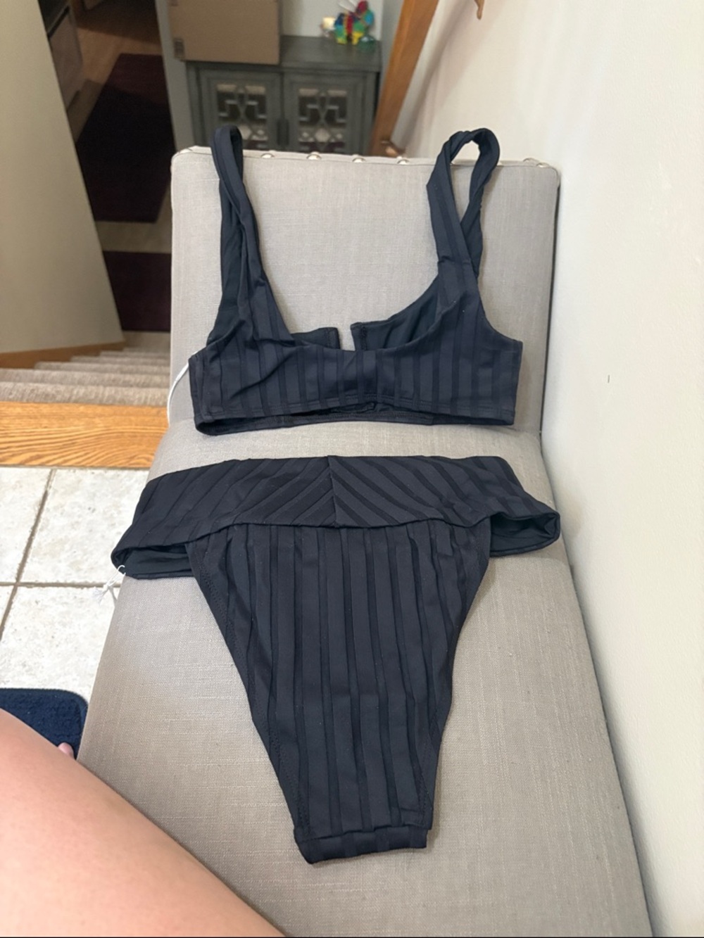 Vitamin A Black Ribbed Two-Piece Bikini Set - Picture 8 of 10